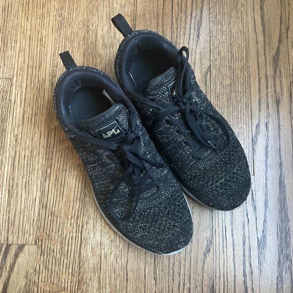 APL Techloom Pro Black and Metallic Gold Sneaker Size 7.5 Women's - Picture 8 of 10